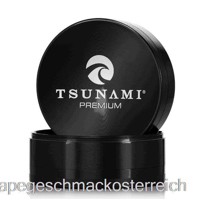 Tsunami 3,9 Zoll 4-teiliger Versunkener Top-Grinder Schwarz (100 Mm) Vape-Geschmack